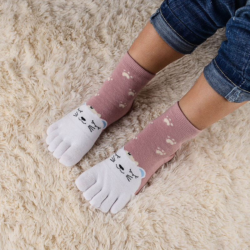 Toe Socks Spring Summer Children Socks Comfort Cotton Four-season Cartoon Baby Toe Socks 3-7-12 Years Old